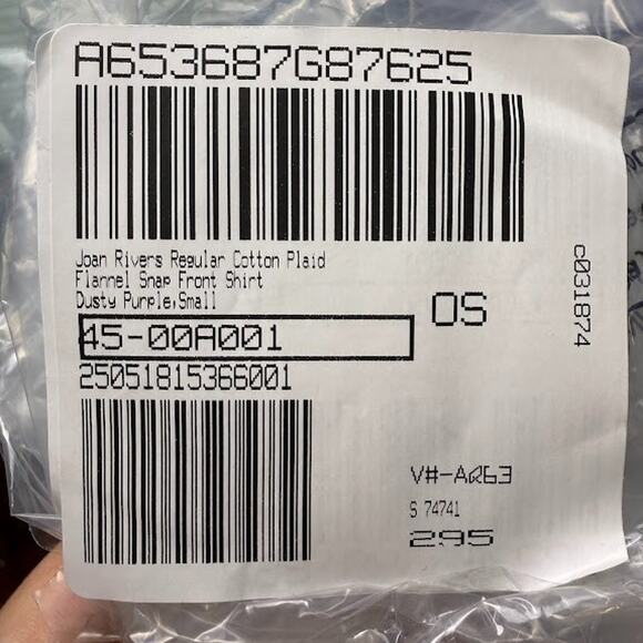 Joan Rivers Cotton Plaid Flannel Snap Front Shirt Womens Small Purple Button Up - Picture 6 of 9